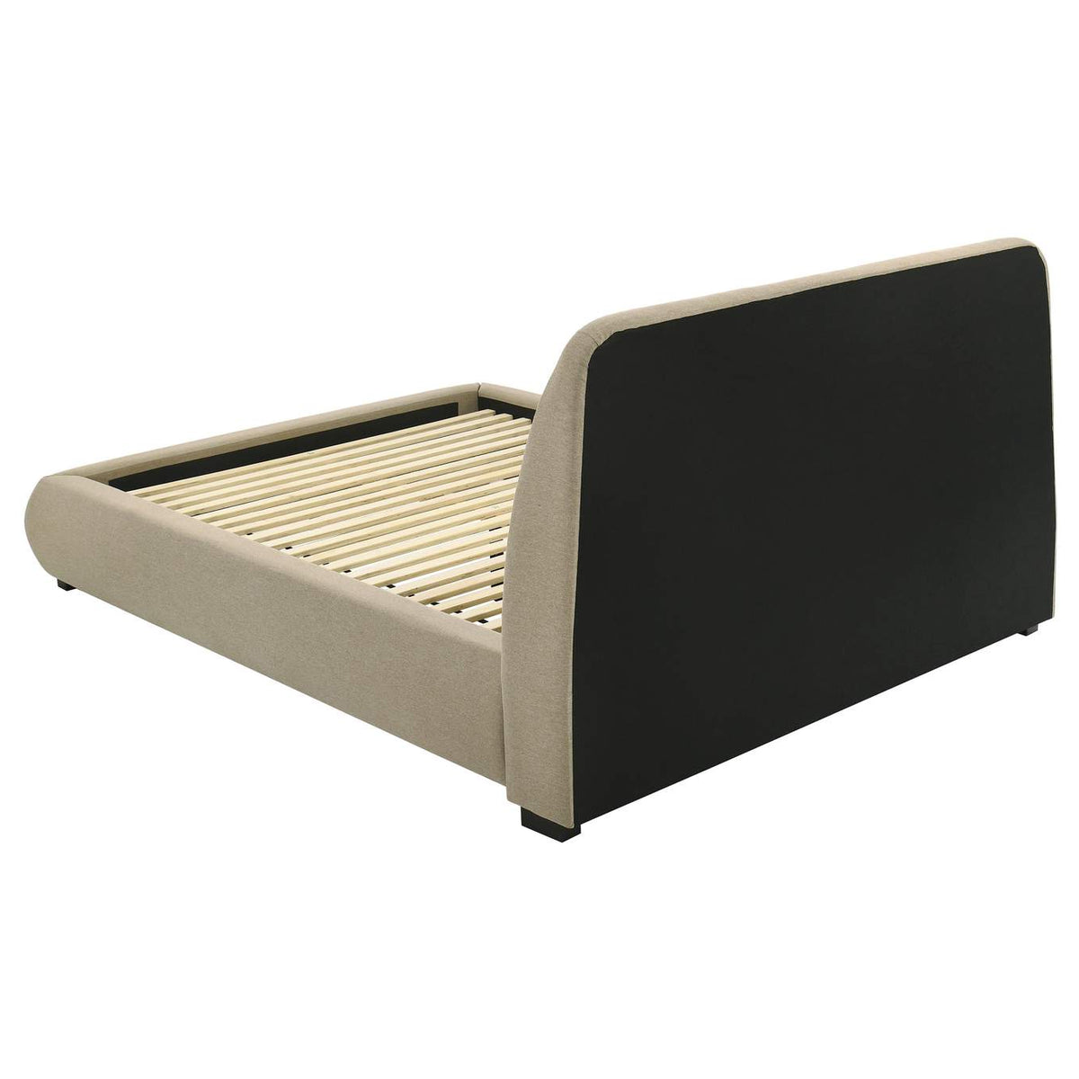 310091Q Mokena 46-inch Upholstered Queen Platform Bed Brown