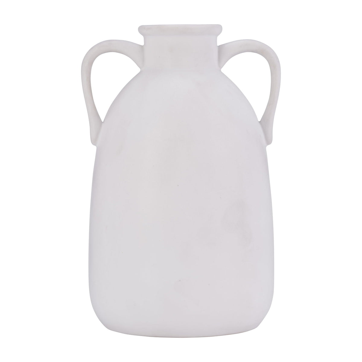 Cer Eared Vase 10" - White