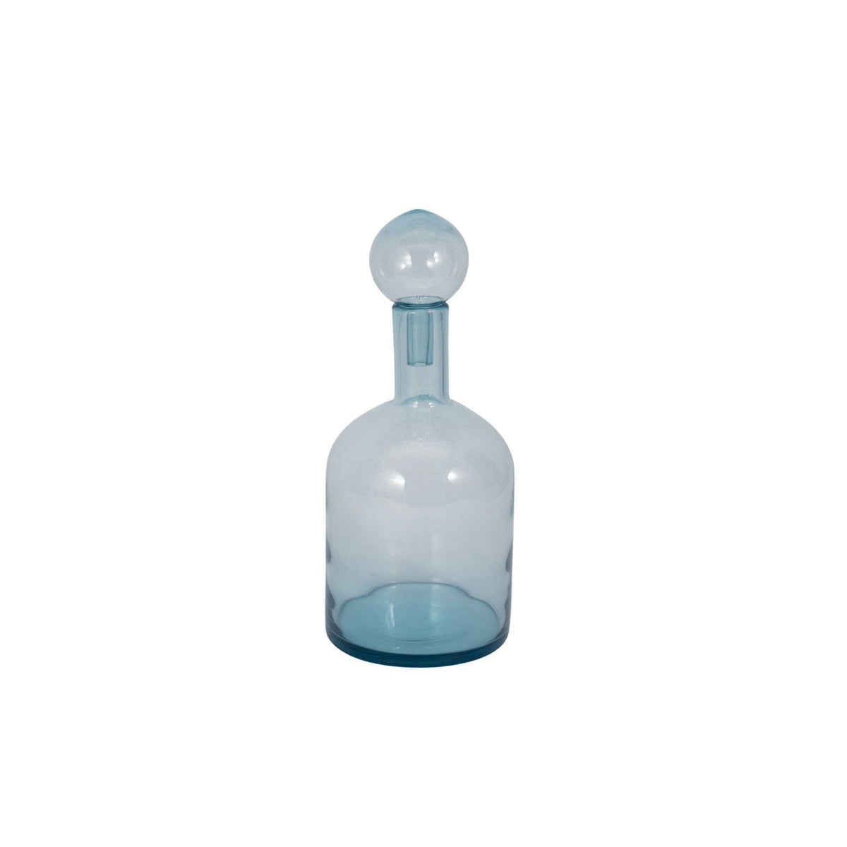 17" Glass Bottle With Stopper - Light Blue