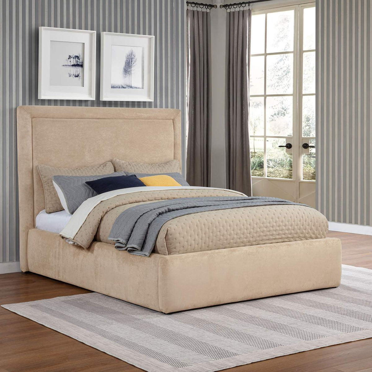 315835LF Lawson 54-inch Upholstered Full Platform Bed Light Saddle