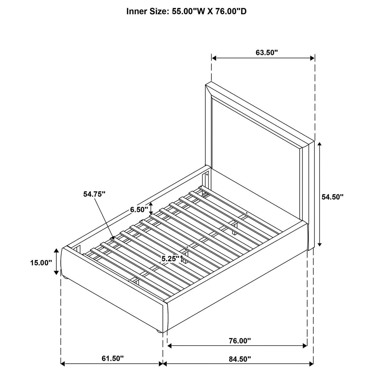 315835LF Lawson 54-inch Upholstered Full Platform Bed Light Saddle