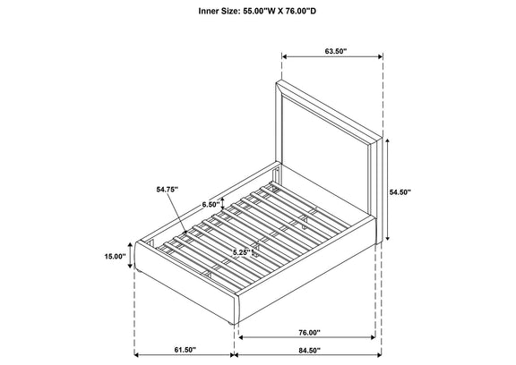 315835LF Lawson 54-inch Upholstered Full Platform Bed Light Saddle