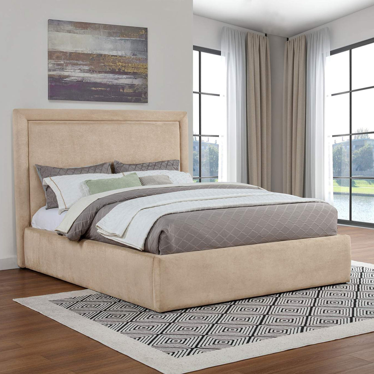 315835LKE Lawson 54-inch Upholstered Eastern King Platform Bed Saddle