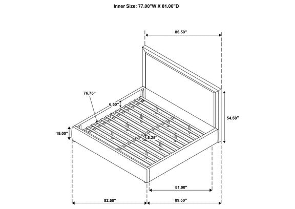 315835LKE Lawson 54-inch Upholstered Eastern King Platform Bed Saddle