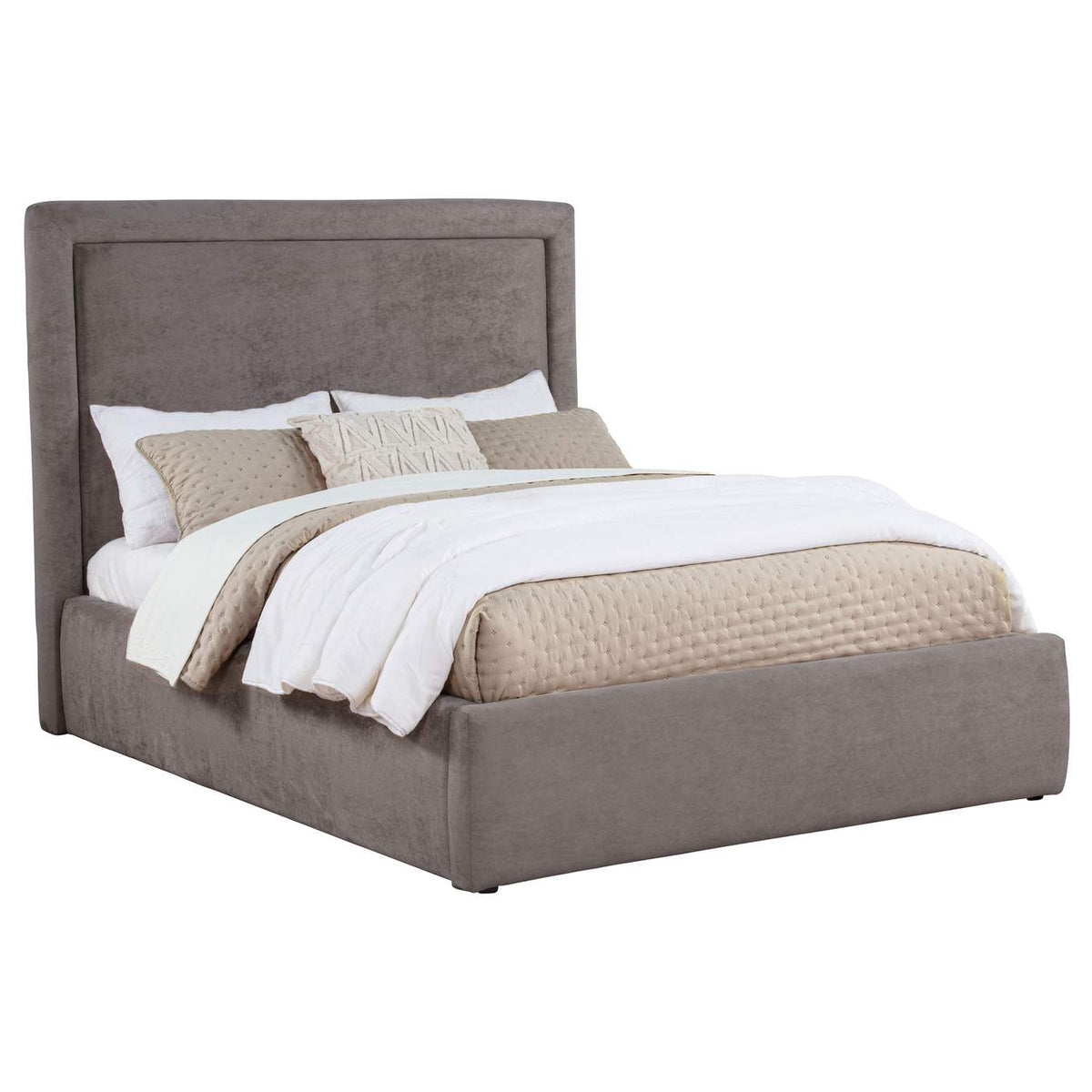 315835MF Lawson 54-inch Upholstered Full Panel Platform Bed Mushroom