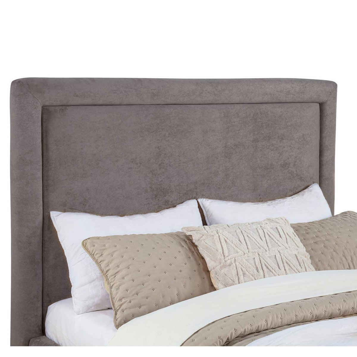 315835MF Lawson 54-inch Upholstered Full Panel Platform Bed Mushroom