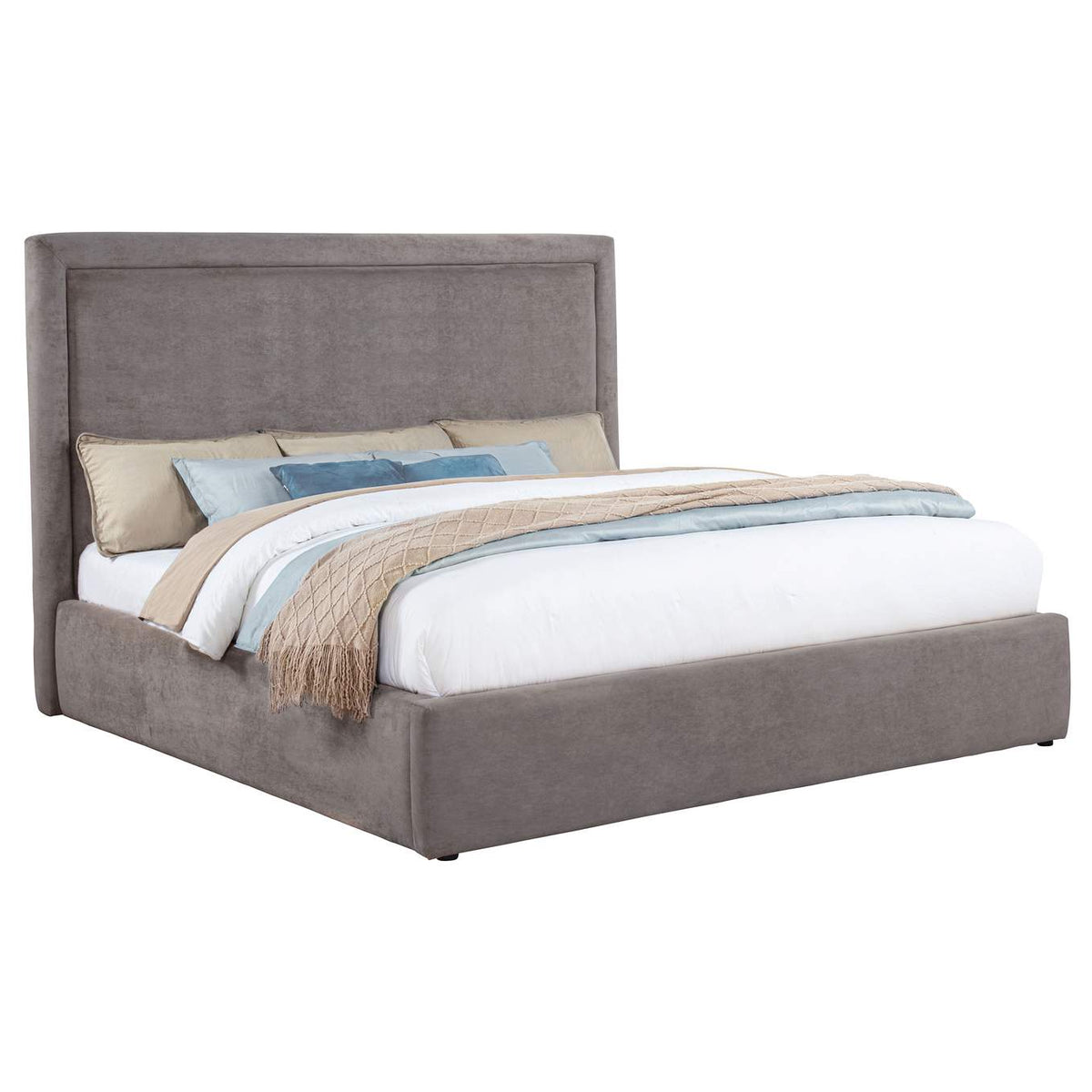 315835MKE Lawson 54-inch Upholstered Eastern King Platform Bed Mushroom