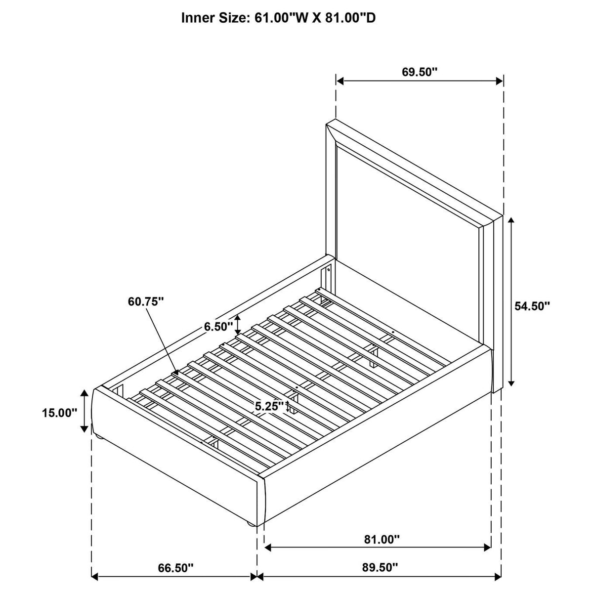 315835MQ Lawson 54-inch Upholstered Queen Platform Bed Mushroom
