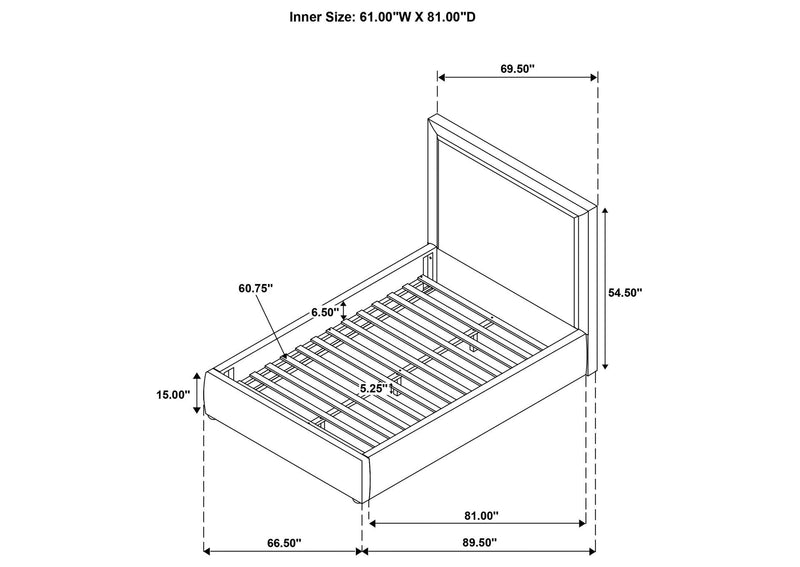 315835MQ Lawson 54-inch Upholstered Queen Platform Bed Mushroom