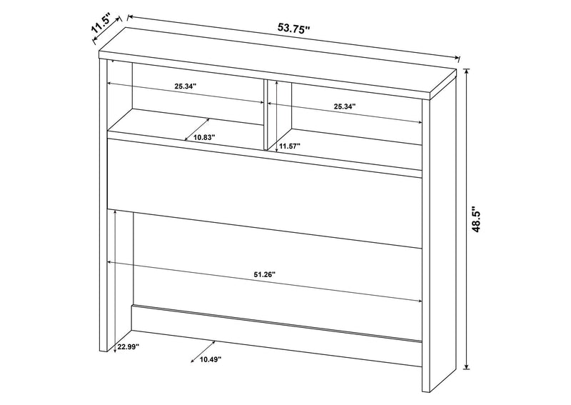 315851F-SET Westpark 3-piece Full Bedroom Set Bookcase Headboard Black