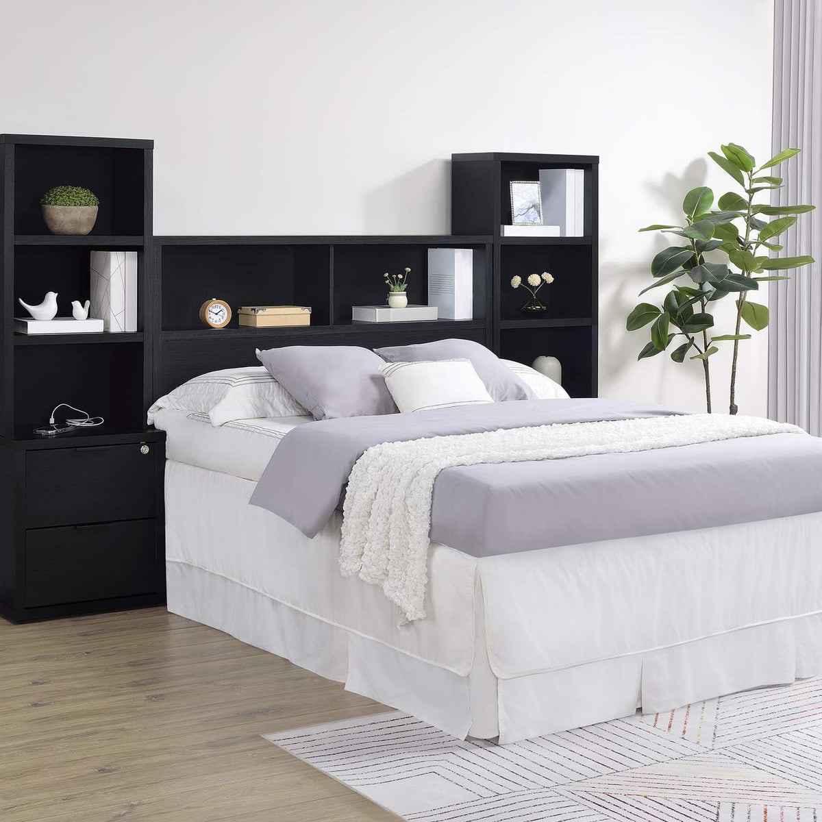 315851F Westpark 49-inch Full Bookcase Headboard Black