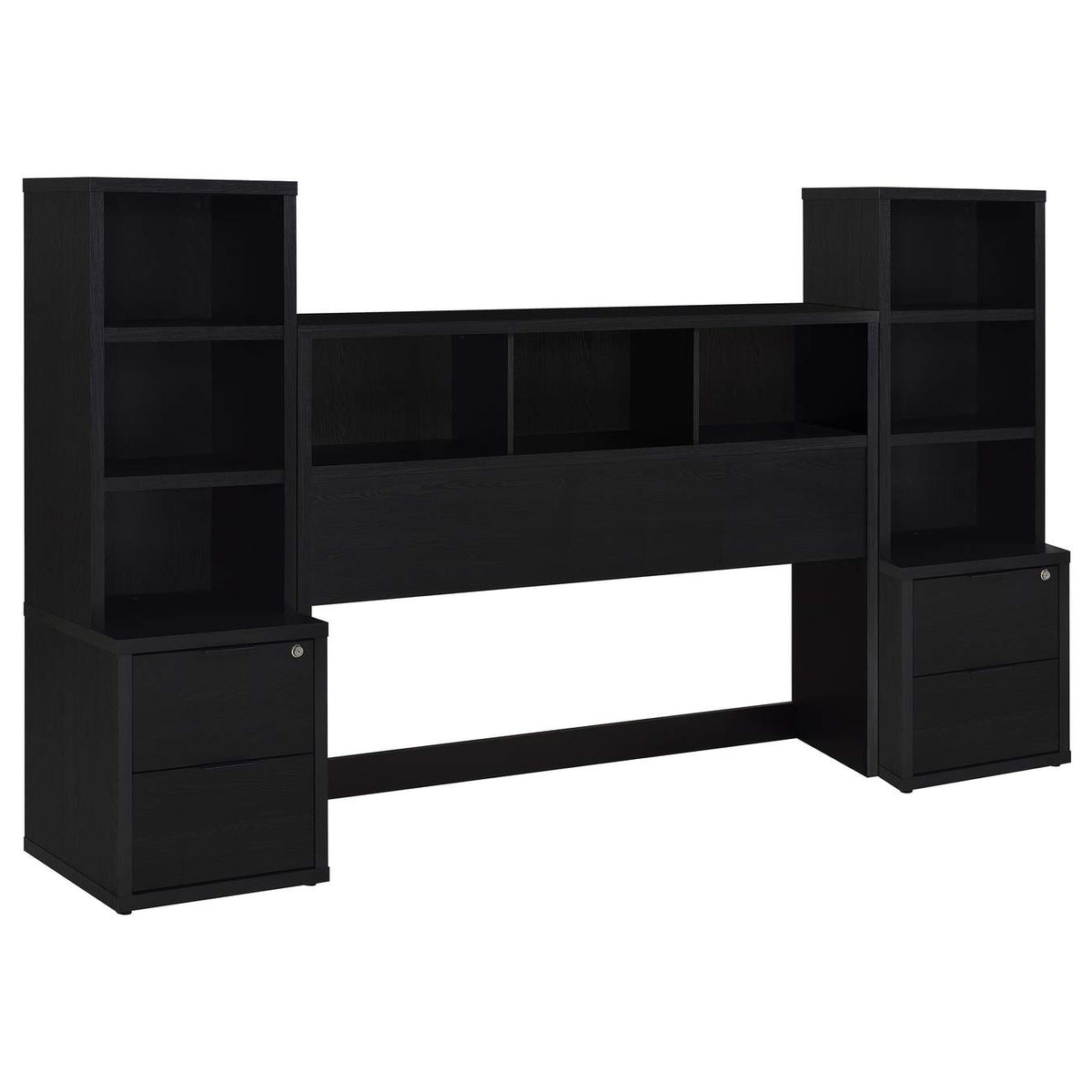 315851Q-SET Westpark 3-piece Queen Bedroom Set Bookcase Headboard Black