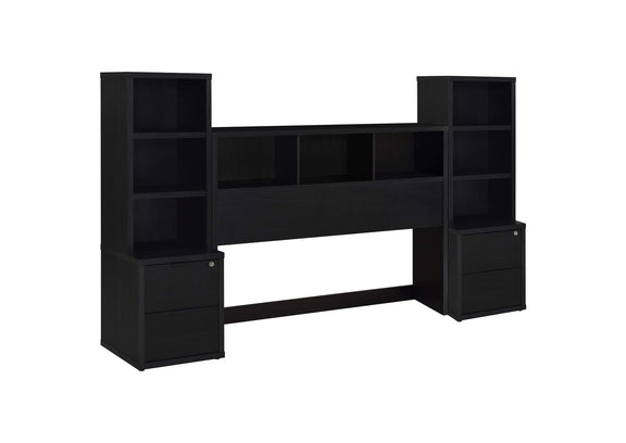 315851Q-SET Westpark 3-piece Queen Bedroom Set Bookcase Headboard Black