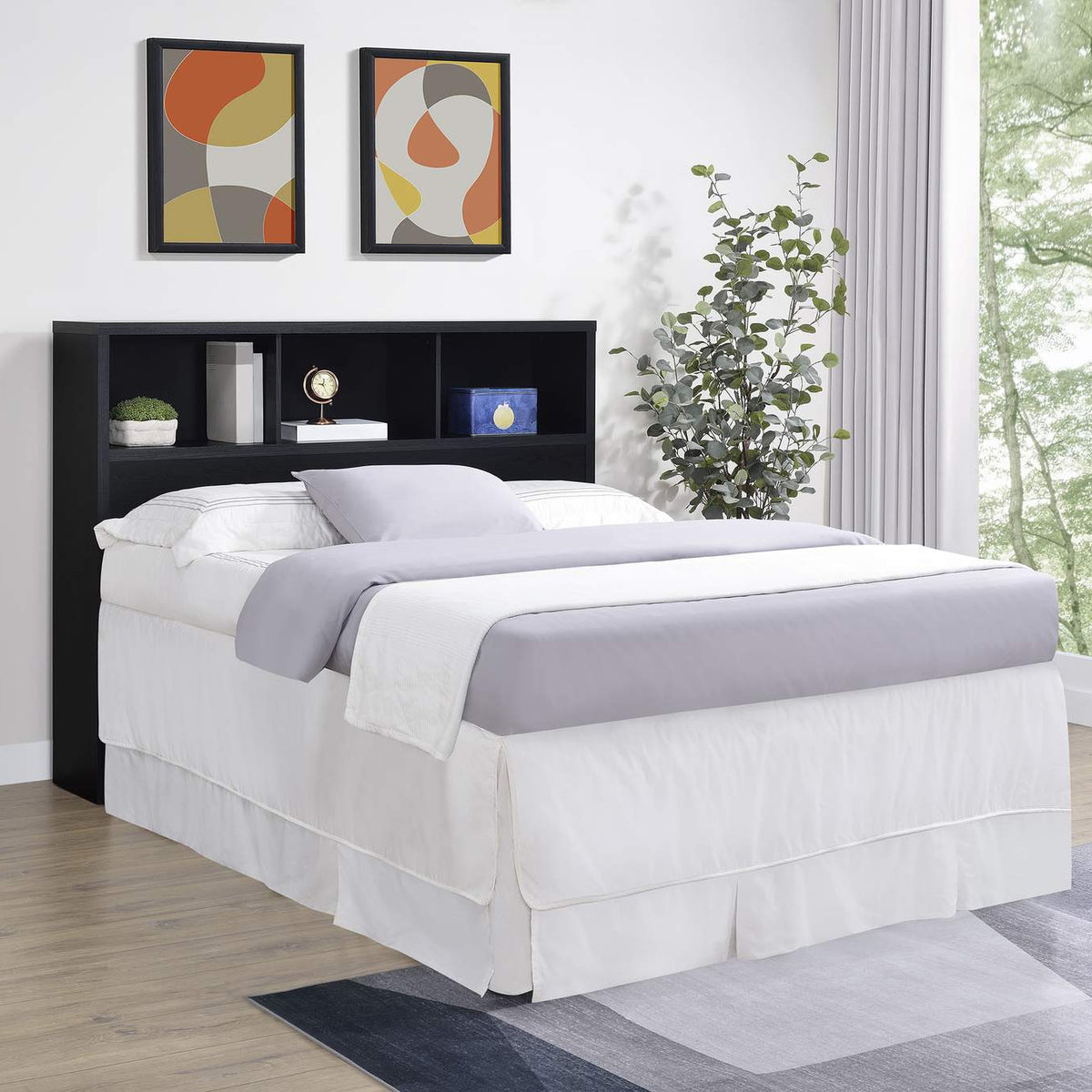 315851Q Westpark 49-inch Queen Bookcase Headboard Black