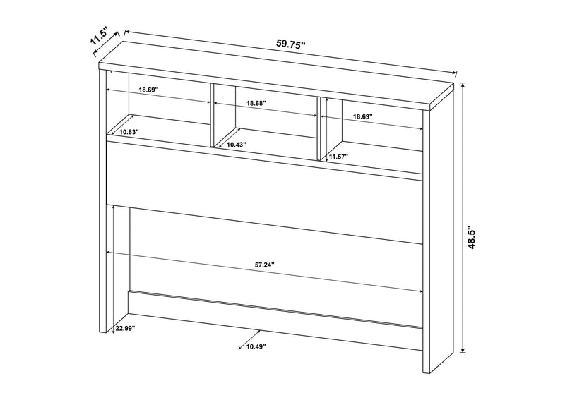 315851Q Westpark 49-inch Queen Bookcase Headboard Black