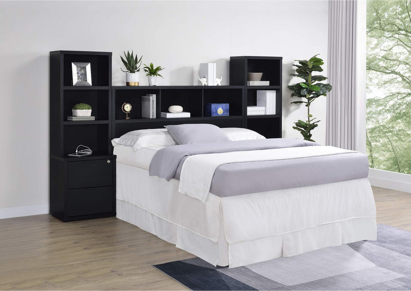 315851Q Westpark 49-inch Queen Bookcase Headboard Black