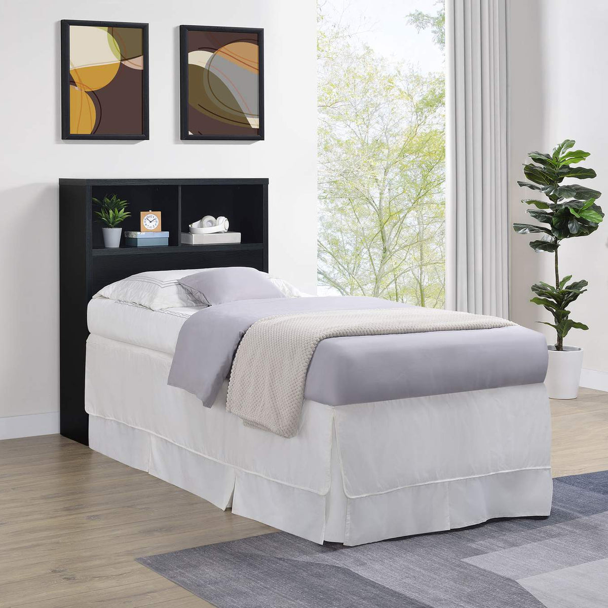 315851T Westpark 49-inch Twin Bookcase Headboard Black