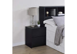 315852 Westpark 2-drawer Nightstand LED Lights and USB Black