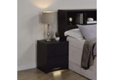 315852 Westpark 2-drawer Nightstand LED Lights and USB Black