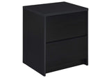 315852 Westpark 2-drawer Nightstand LED Lights and USB Black