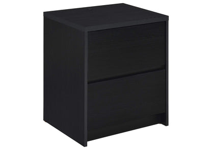 315852 Westpark 2-drawer Nightstand LED Lights and USB Black