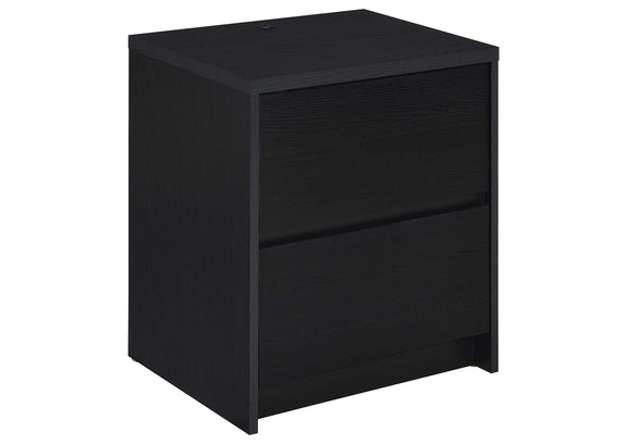 315852 Westpark 2-drawer Nightstand LED Lights and USB Black