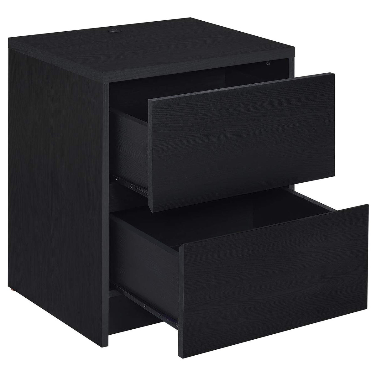315852 Westpark 2-drawer Nightstand LED Lights and USB Black