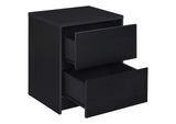 315852 Westpark 2-drawer Nightstand LED Lights and USB Black