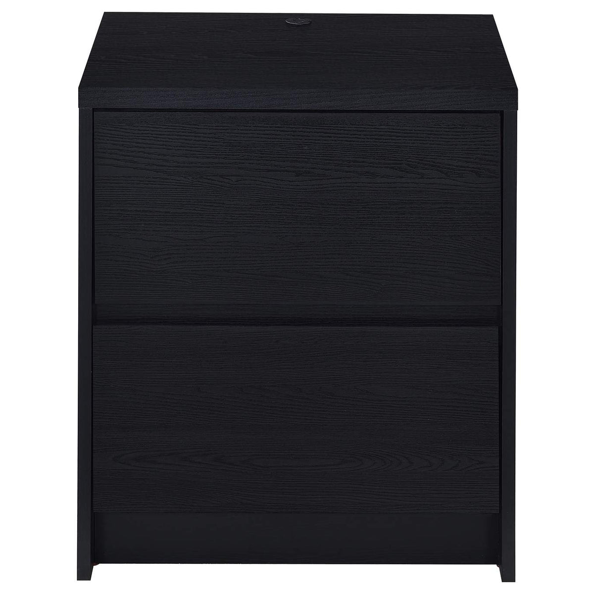 315852 Westpark 2-drawer Nightstand LED Lights and USB Black