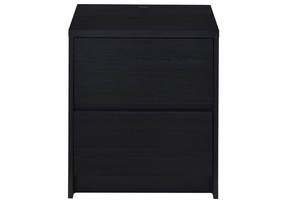 315852 Westpark 2-drawer Nightstand LED Lights and USB Black