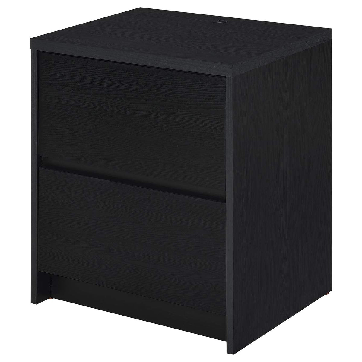 315852 Westpark 2-drawer Nightstand LED Lights and USB Black