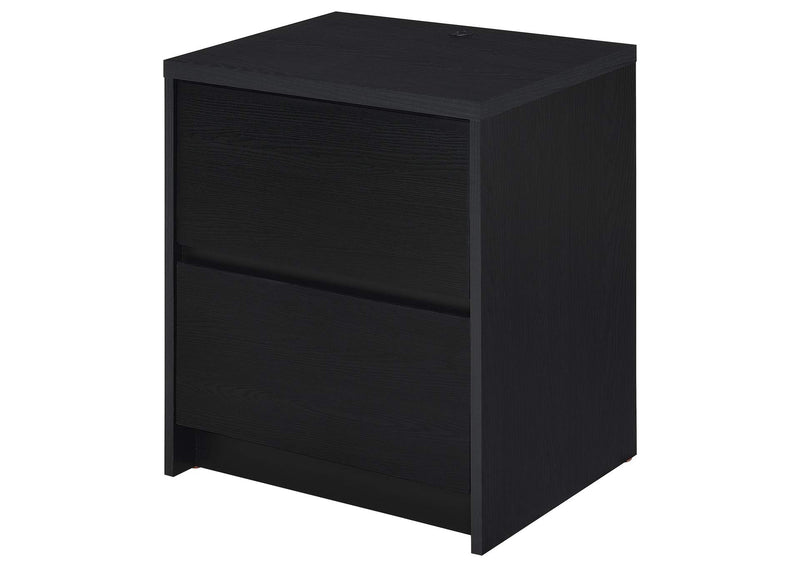315852 Westpark 2-drawer Nightstand LED Lights and USB Black
