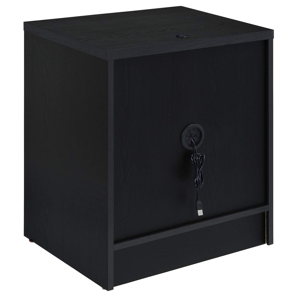 315852 Westpark 2-drawer Nightstand LED Lights and USB Black