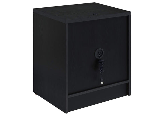 315852 Westpark 2-drawer Nightstand LED Lights and USB Black
