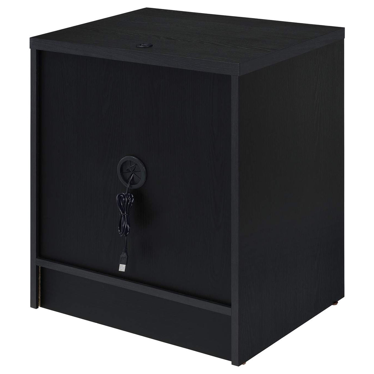 315852 Westpark 2-drawer Nightstand LED Lights and USB Black