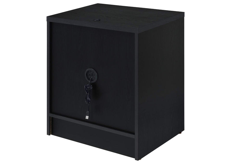 315852 Westpark 2-drawer Nightstand LED Lights and USB Black