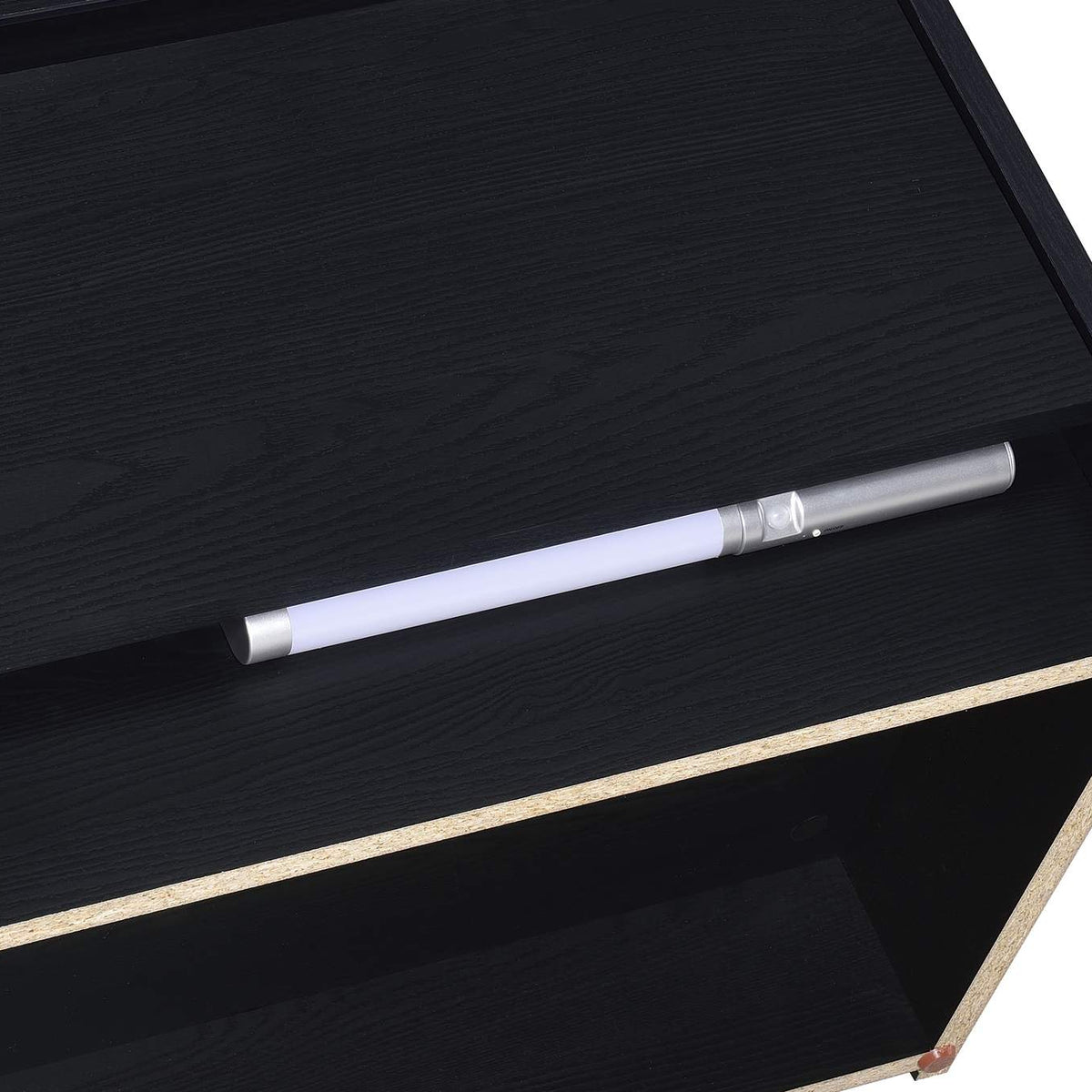 315852 Westpark 2-drawer Nightstand LED Lights and USB Black