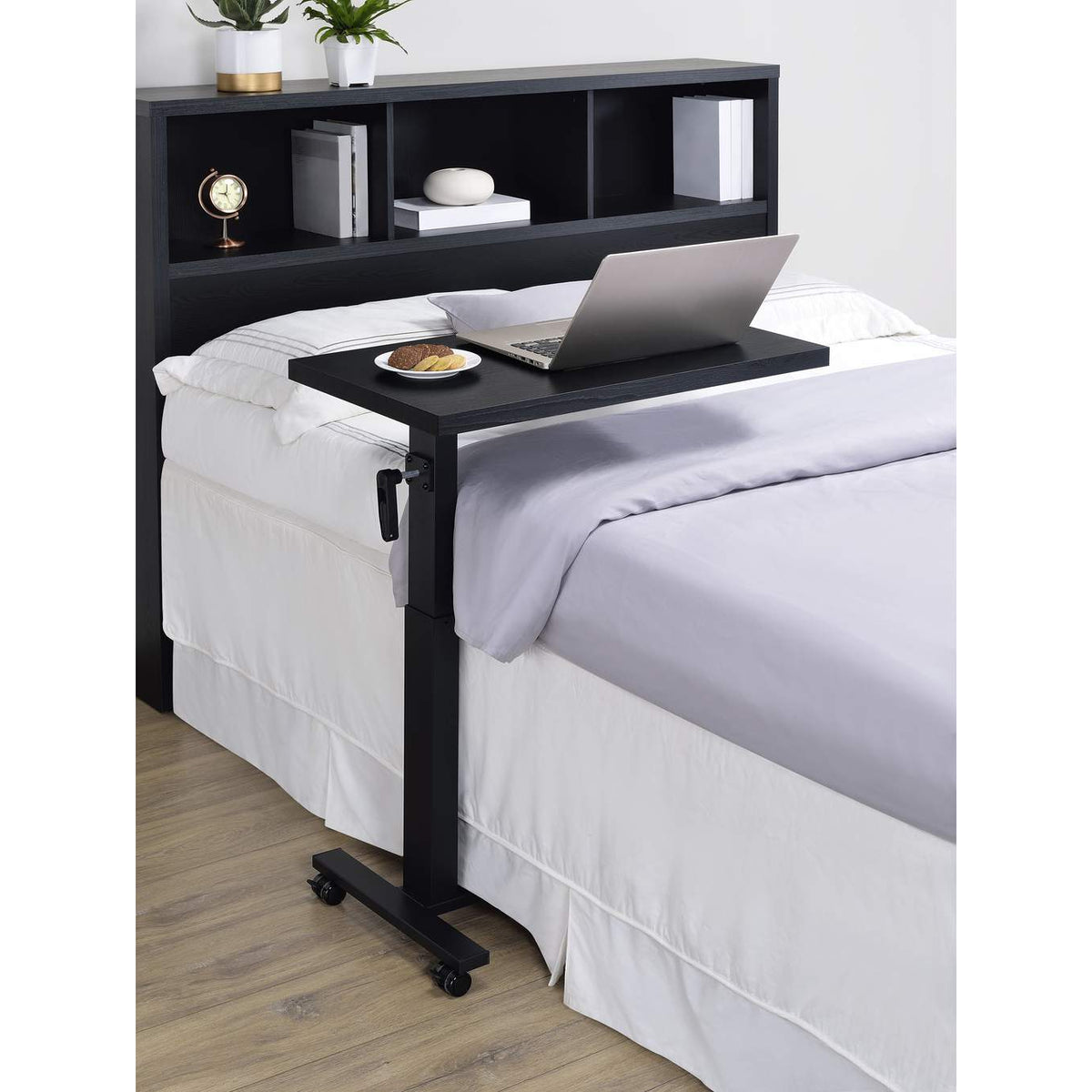 315856 Westpark Height Adjustable Mobile Bedroom C-Table Black