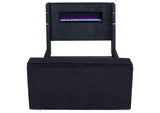 315868BLKKE Tisdall Eastern King Flame Visualizer Wingback TV Bed Black
