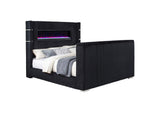 315868BLKKW Tisdall California King Flame Visualizer TV Bed Black