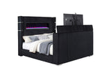 315868BLKKW Tisdall California King Flame Visualizer TV Bed Black