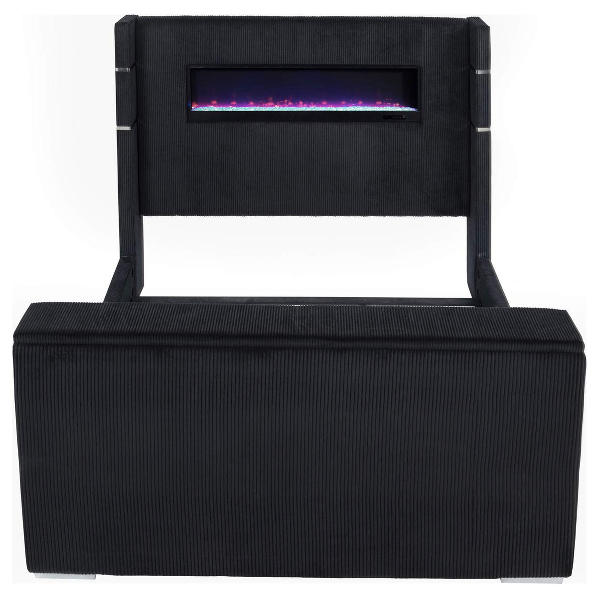 315868BLKKW Tisdall California King Flame Visualizer TV Bed Black