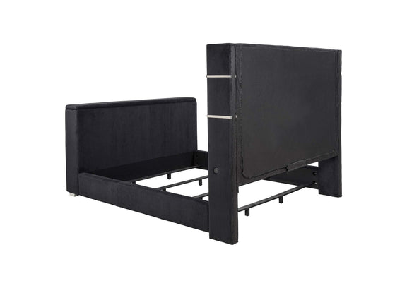 315868BLKKW Tisdall California King Flame Visualizer TV Bed Black