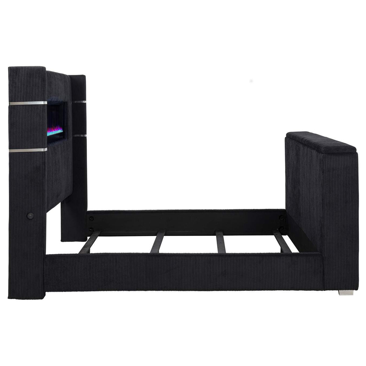 315868BLKKW Tisdall California King Flame Visualizer TV Bed Black