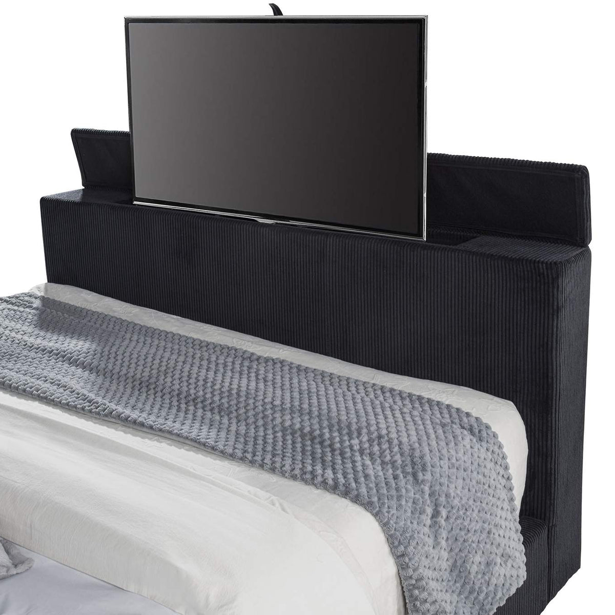 315868BLKKW Tisdall California King Flame Visualizer TV Bed Black