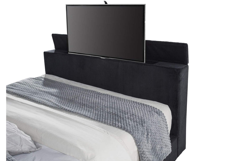 315868BLKKW Tisdall California King Flame Visualizer TV Bed Black