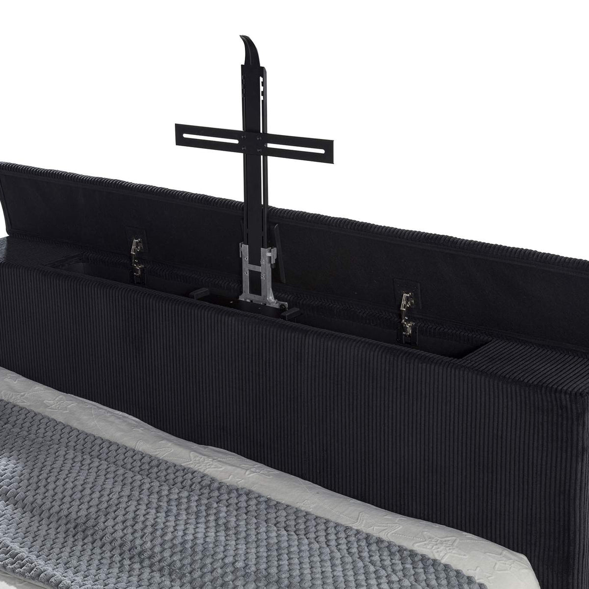 315868BLKKW Tisdall California King Flame Visualizer TV Bed Black