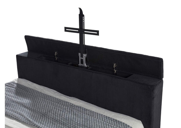 315868BLKKW Tisdall California King Flame Visualizer TV Bed Black