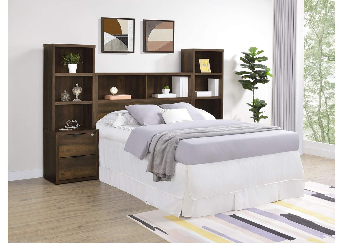 315881F-SET Westpark 3-piece Full Bedroom Set Bookcase Headboard Pine