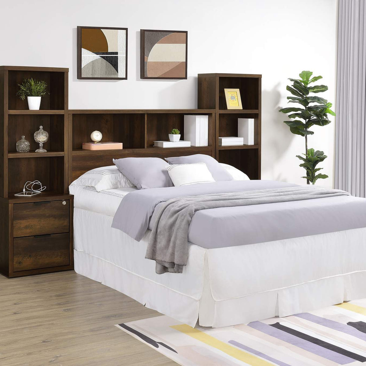 315881F Westpark 49-inch Full Bookcase Headboard Dark Pine